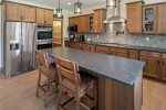 Fabulous kitchen with double ovens and granite countertops.